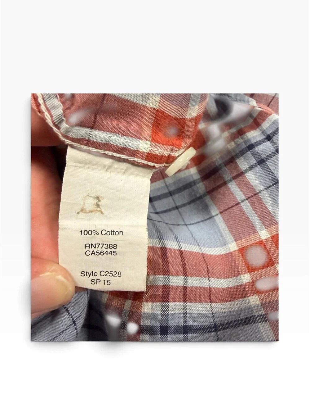 J.CREW Men’s Chambray Plaid Button-Down Long Sleeve Cotton Shirt Slim M